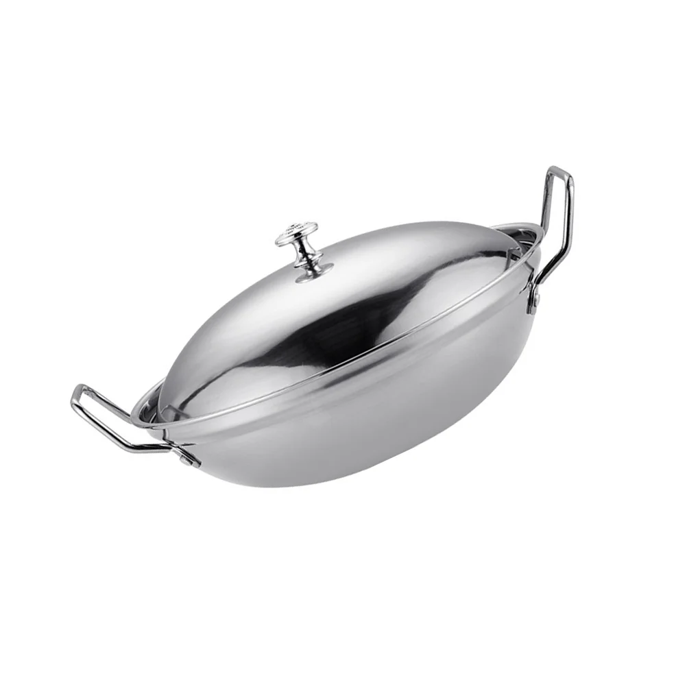 

Pot Pan Wok Hot Cooking Stove Stainless Steel Gas Fry Noodle Sauce Omelette Soup Pasta Kitchen Stir Frying Handle Cookware