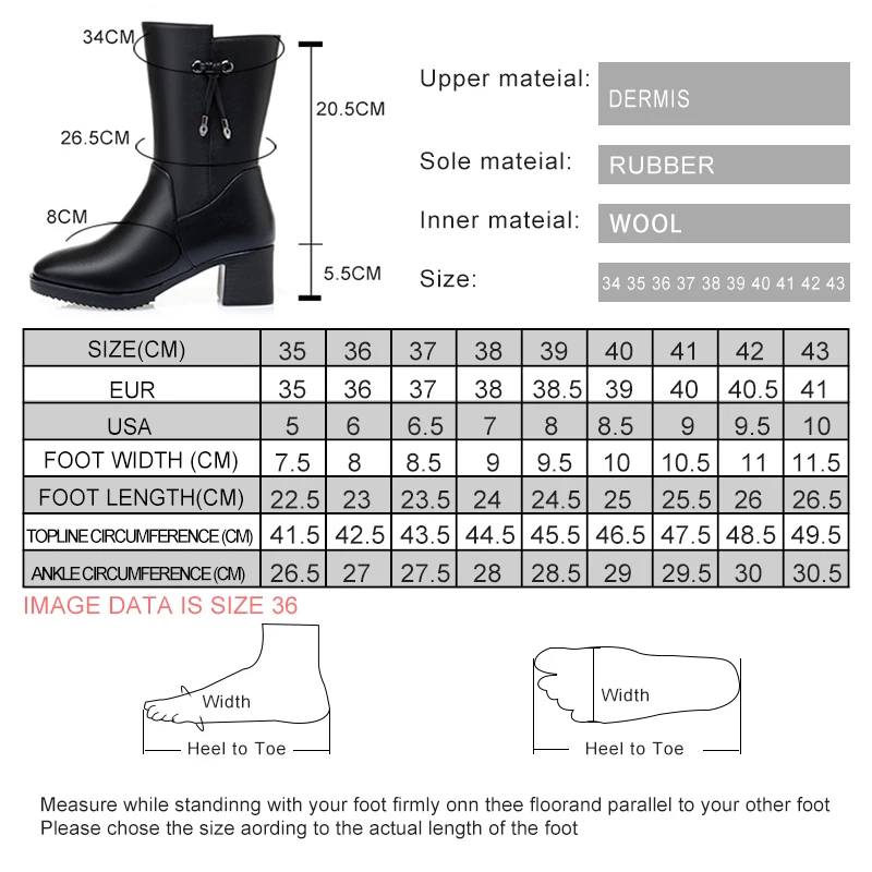 AIYUQI Women Winter Boots Warm 2023 New Wool Fashion Dress Ladies Half Boots Large Size Heel Non-slip Women Mid Boots