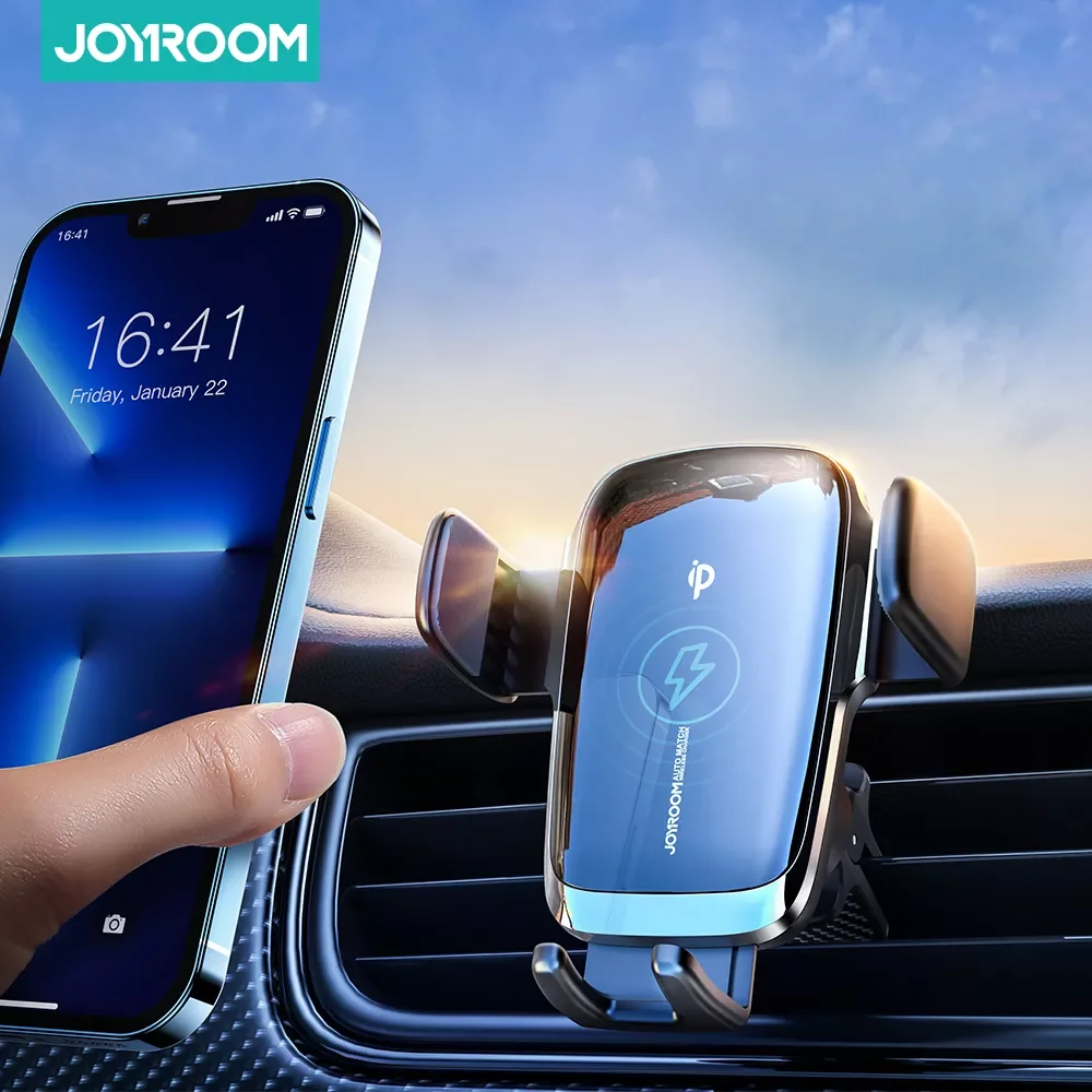 

Joyroom 15W Qi Car Phone Holder Wireless Car Charger Automatic Alignment Car Mount Air Vent Mount Car Charger Universal