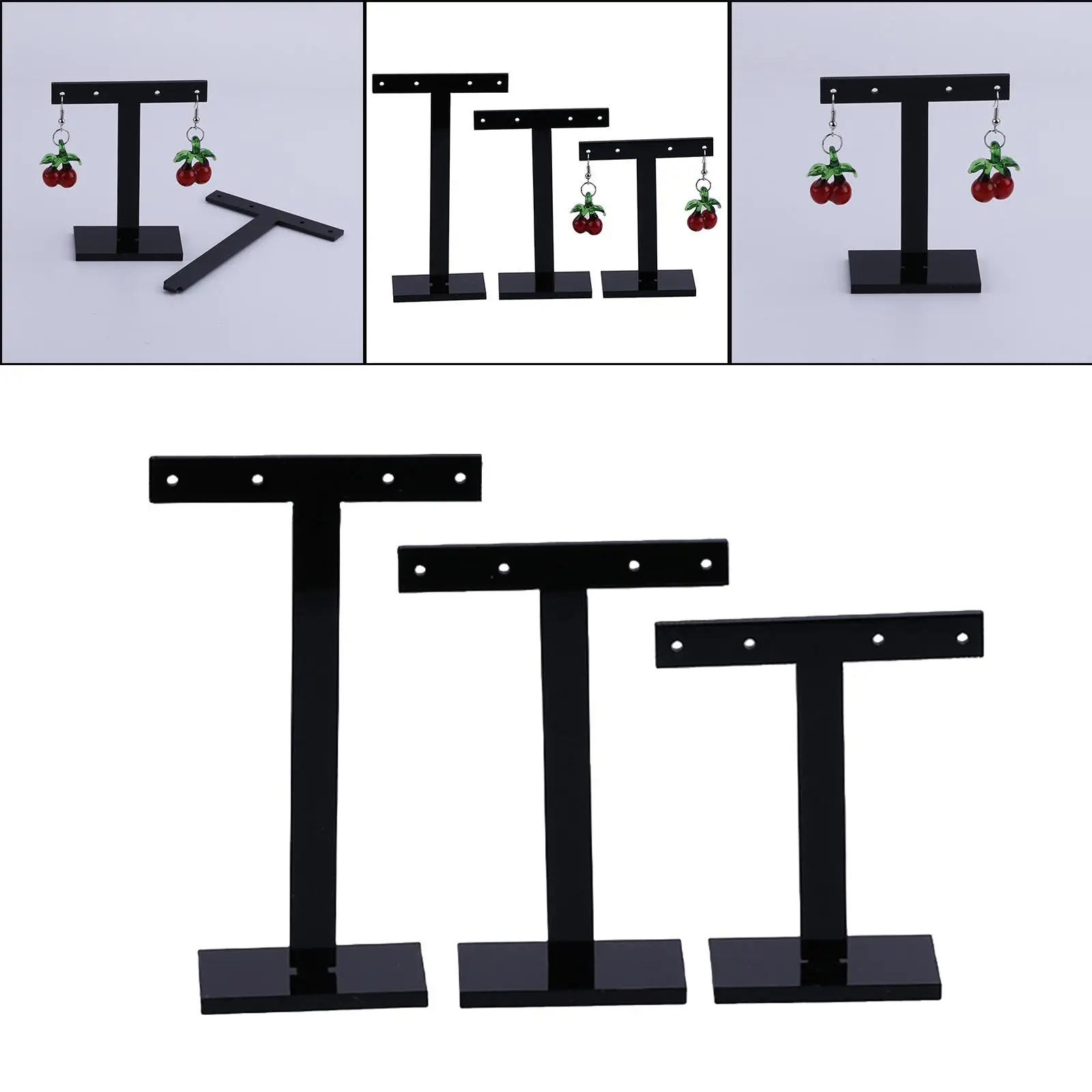 3 шт. стендов для сережек на столе, фото-атрибуты, розничная фотография, черный держатель для ювелирных изделий для демонстрации женщин и девочек.