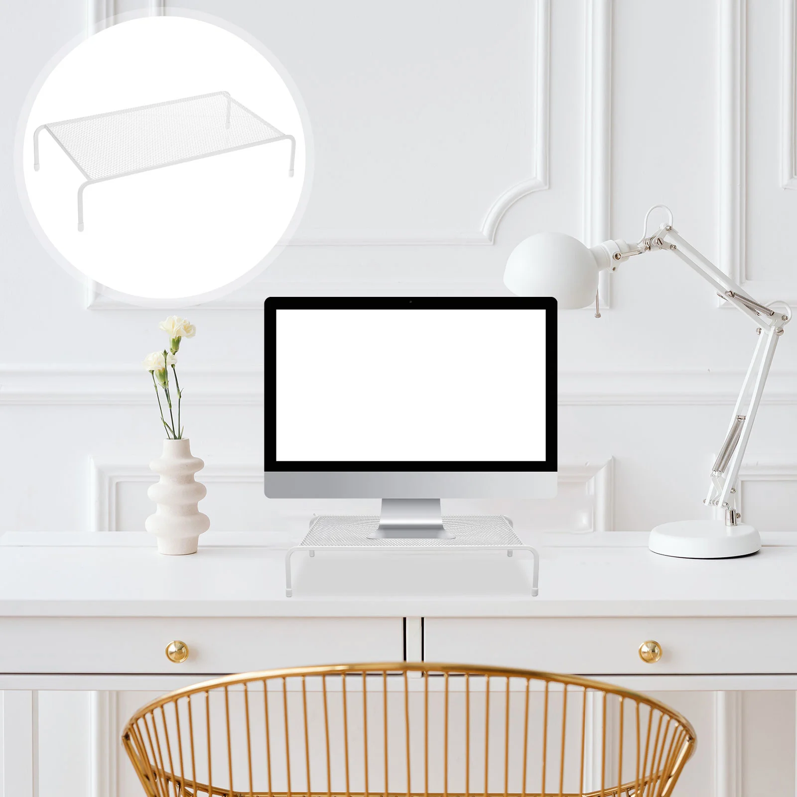 Monitor Bracket Laptop Stand Computer Riser for Desk Shelf Lifting Storage Single Layer