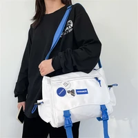 ins work style couple bag klein blue contrast high school student japanese street hip hop crossbody bag