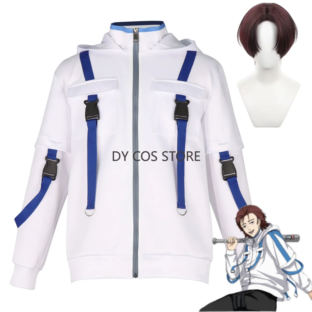 Фото Аниме Wind Breaker Keel Shingo Natori Takeru Kongo Shyu Kirishima белое пальто с капюшоном парик для мужчин и женщин повседневный костюм для отдыха №1