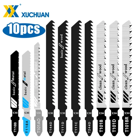 XUCHUAN 10 шт. набор джигов Zaagblad Hoog Kool начаstaal Diverse Messen T-Schacht Snel Omgesneden Jig Zaagsni Biblioteca Accessoires Metaal