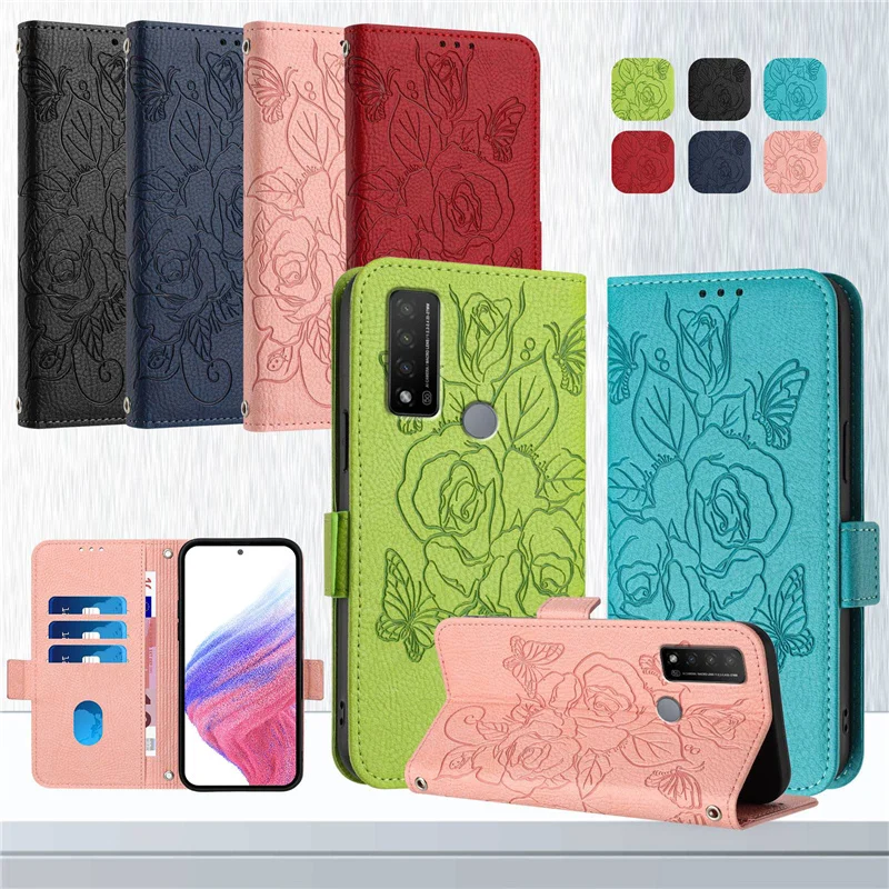 Чехол-книжка для телефона с 3D цветами T-Mobile Revvl 6 rev6 6x7 Pro