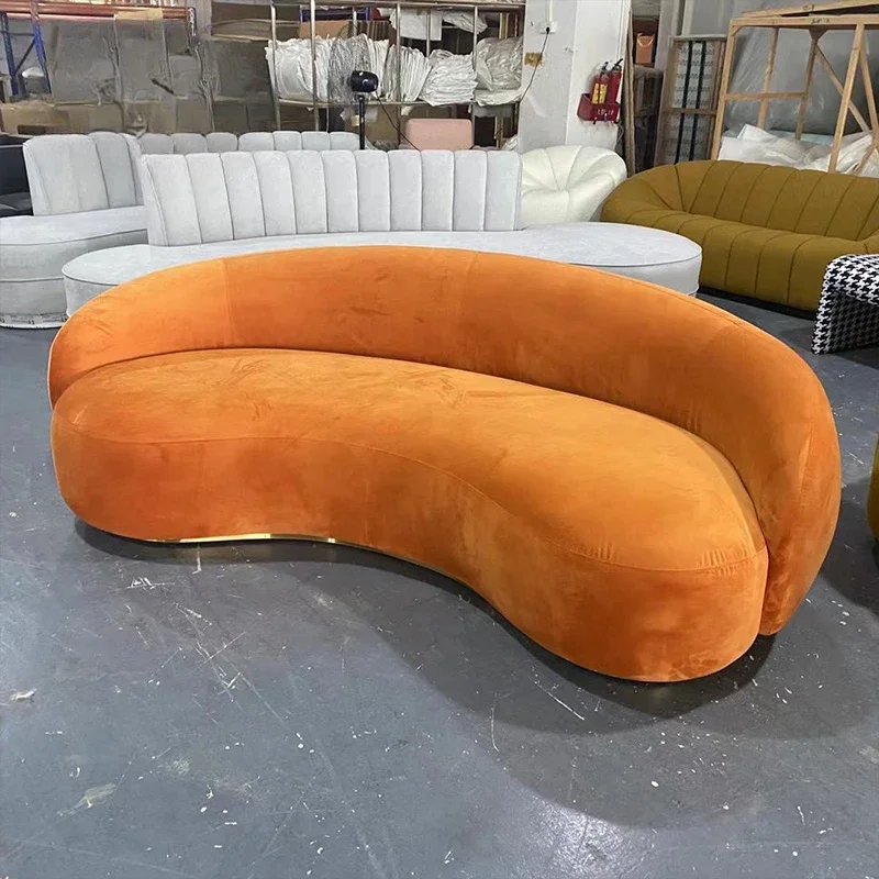 Лобби круглый 2-местный диван Тедди дизайн медведь ткань темно-серый гостиная