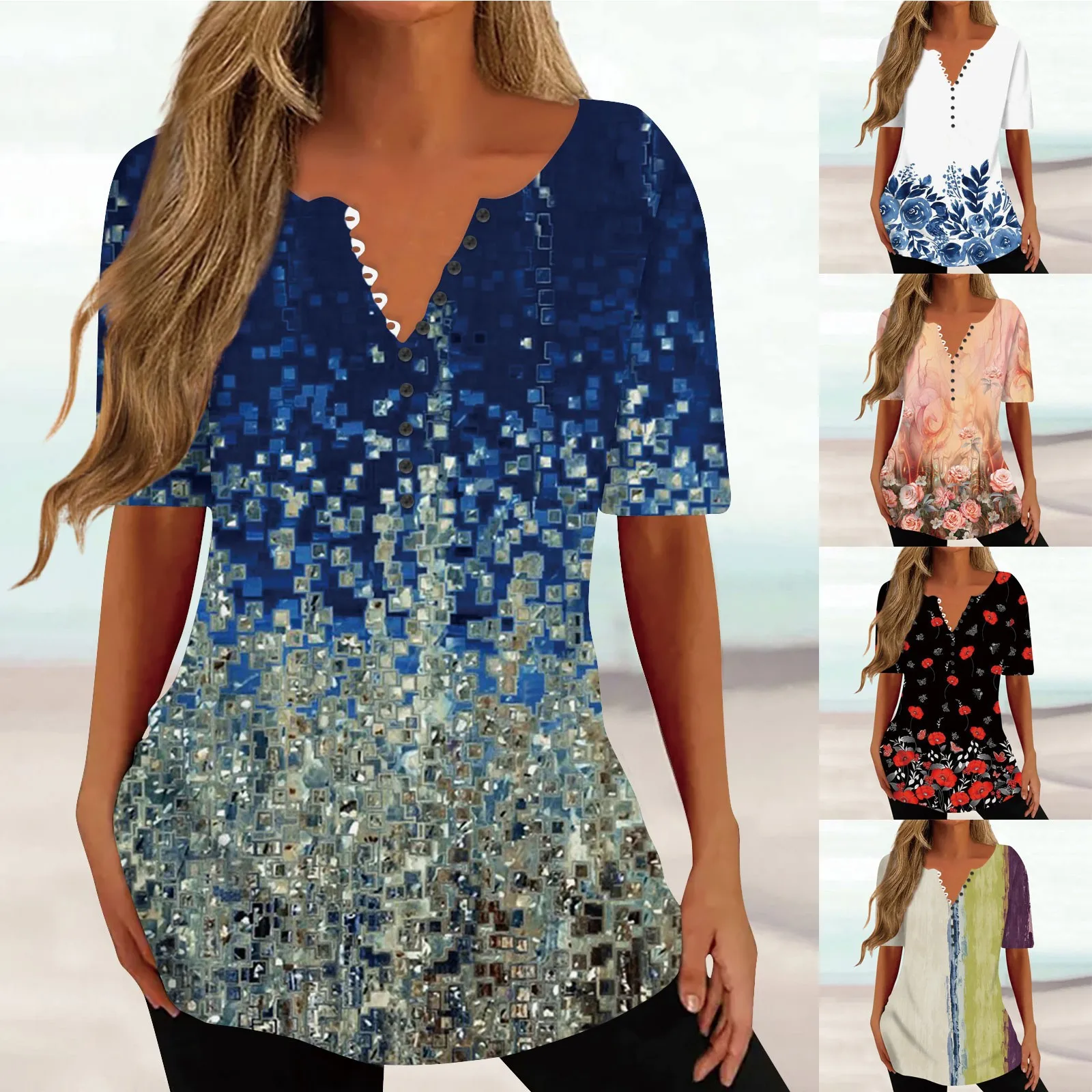 

T-Shirts For Women Fashionable Delicate Casual Shirts Women Shirts For Summer Print Short Sleeve Women Shirts And Tops Tops