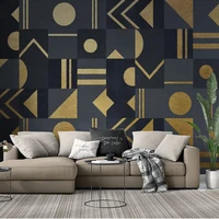 custom photo luxury abstract art 3d geometric pattern gold black mural waterproof wallpaper for bedroom living room wall decor