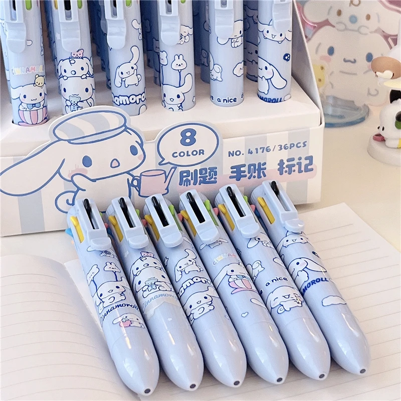 

Kawaii Sanrioed Anime Cartoon series Cinnamoroll cute fashion 8 Color Press Colored Marker Pen Student Study Stationery Gift