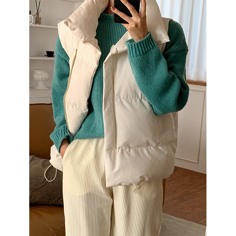 Шикарный Универсальный теплый пуховой жилет из Южной Кореи с воротником-стойкой