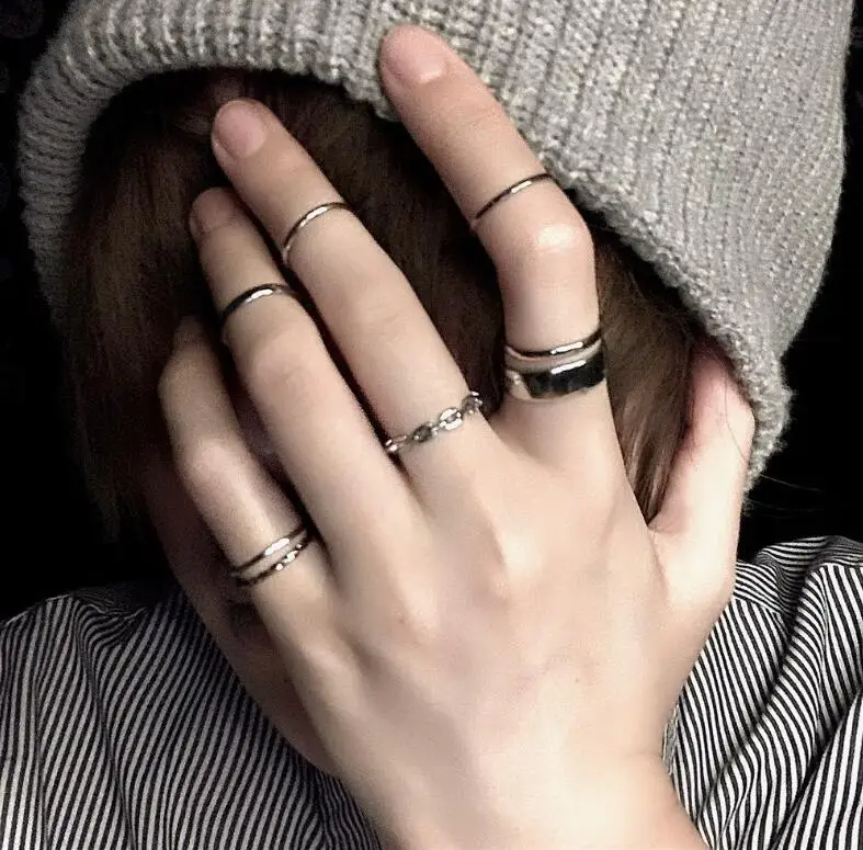 

Ring Female Personality Hip - Punk Opening Adjustable Index Finger Joint Cold Wind Niche Ins For Both Men And Women