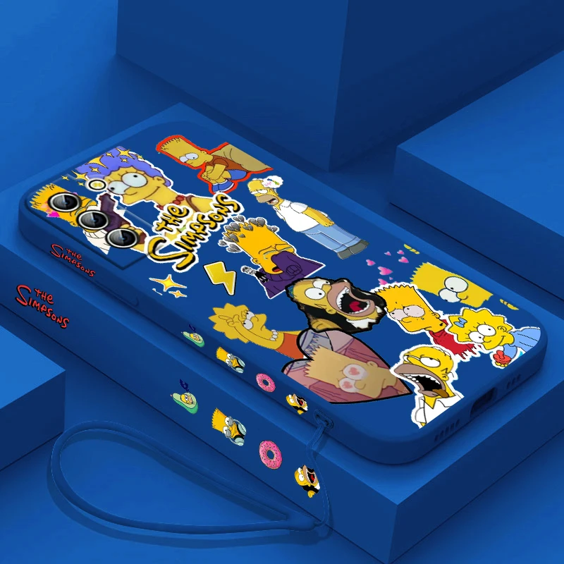 Забавные мультяшные Симпсоны для Samsung Galaxy S24 S23 S22 S21 S20 Pro FE Plus ультра жидкий левый