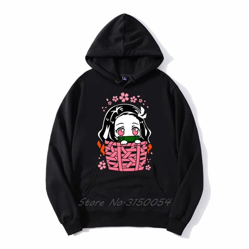 

New Nezuko Hoodies Demon Slayer Kimetsu No Yaiba Kamado Tanjirou Anime Manga Men Spring Autumn Fleece Sweatshirt Harajuku