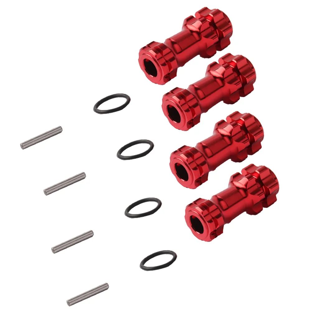 

4 Pc Extended 17MM Tire Dust-Proof Adapter for 1/8 RC Model Car Spare Parts Universal Accessories Combiner (Red)