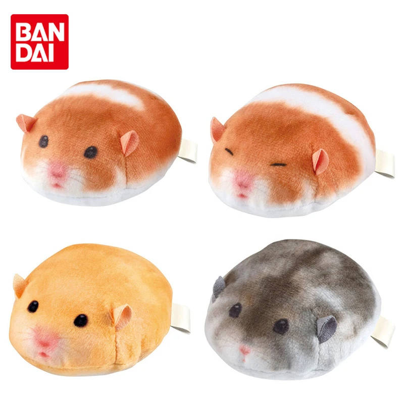 

Bandai Genuine Gashapon Trotting Hamtaro Kawaii Cute Plush Dolls Marshmallow Hamtaro Anime Action Figures Toys for Kids Gifts