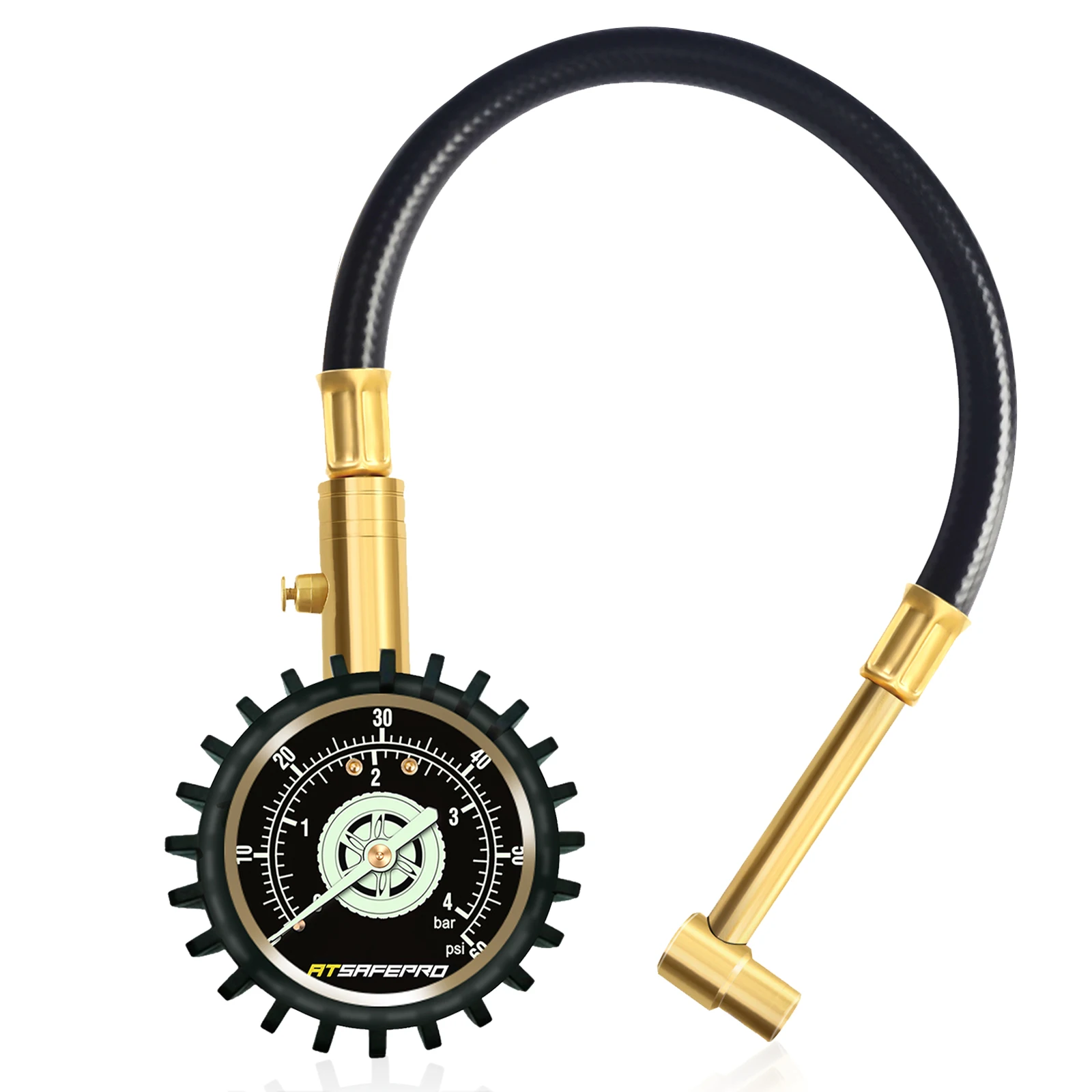 

ATsafepro мотоциклетный манометр для шин 60 PSI 90 градусов латунные зажимные патроны профессиональный датчик давления в шинах прямоугольный патрон для автомобиля велосипеда SUV