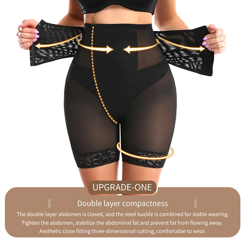 Women High Waist Trainer Butt Lifter Padded Panties Tummy Control Boyshort Hip Enhancer Thigh Slimmer Shapewear Fake Ass Shorts
