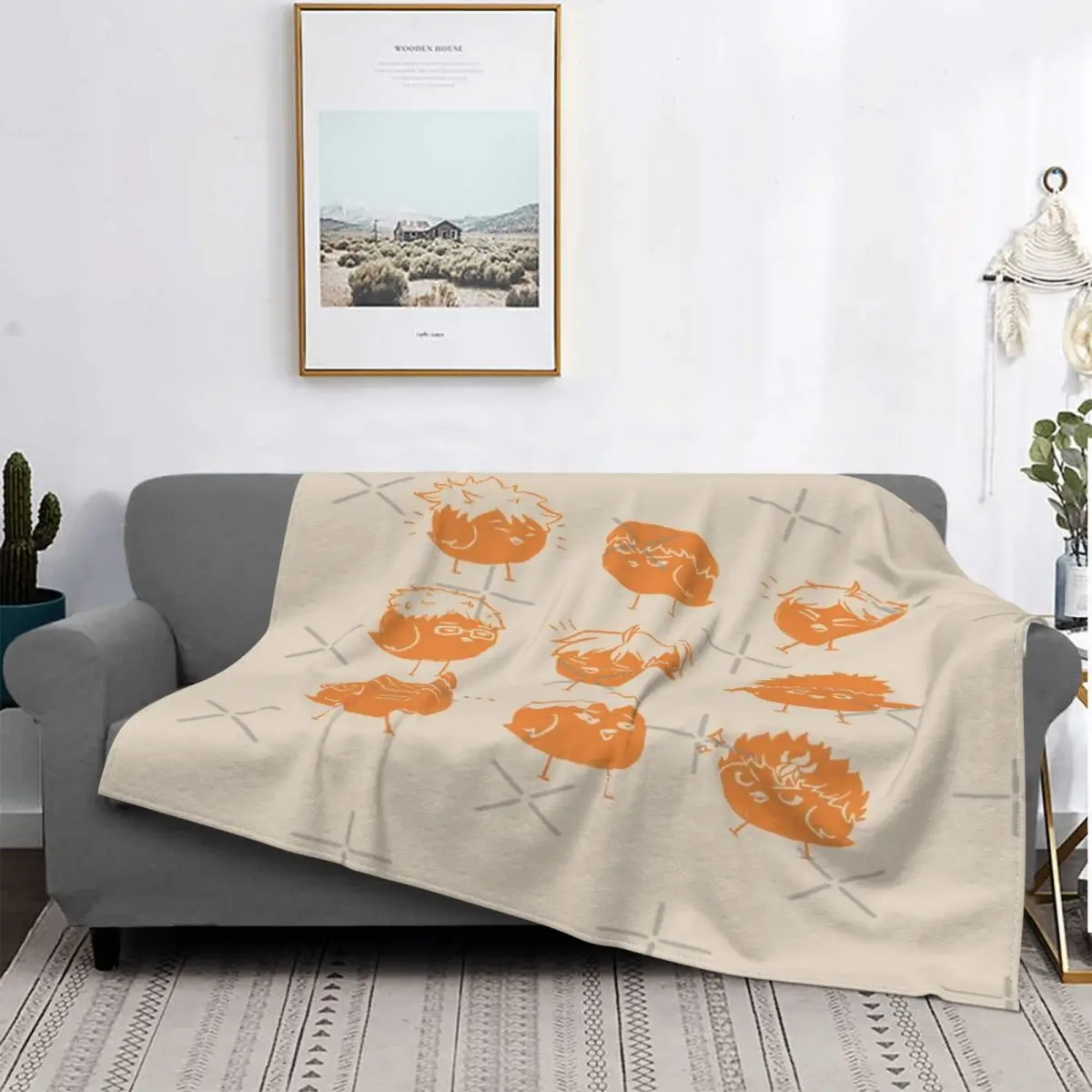 

Haikyuu-Manta de muselina с изображением иконки Karasuno, кубрекama a cuadros, toalla de lujo, 1 блок