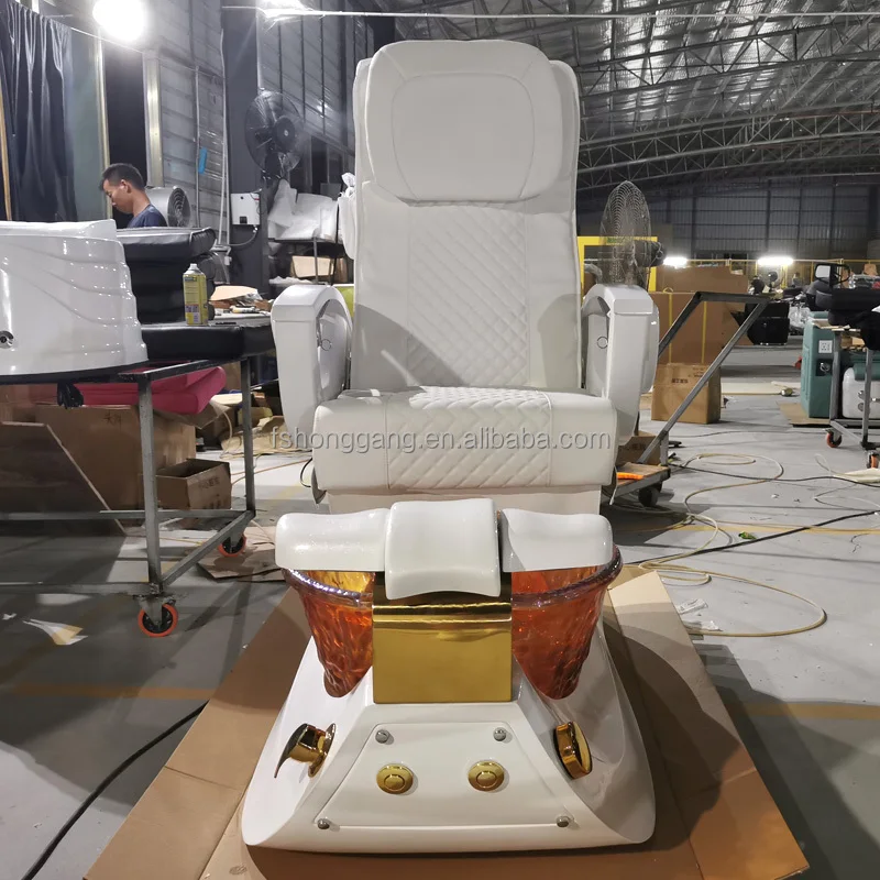 Роскошный Золотой педикюрный стул с акриловой основой Электрический обратный