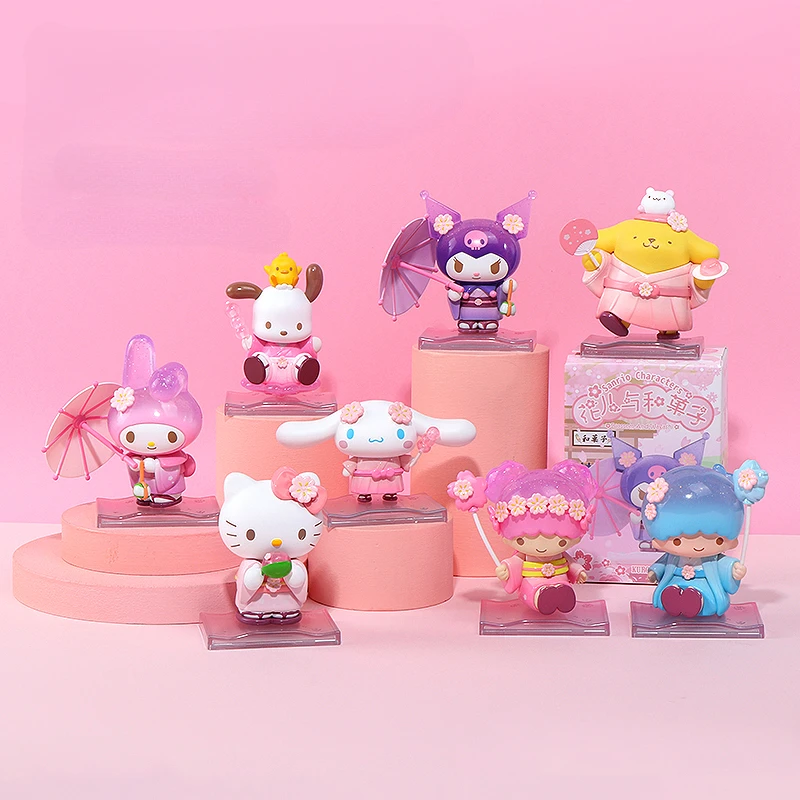 Оригинальный семейный Санрио с изображением цветка и венки Kuromi My Melody слепая