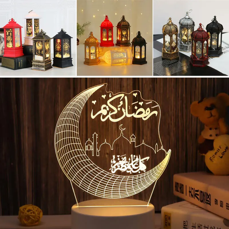 

Ramadan Festival Decorative Light Tabletop Ornament 3D Night Light Eid Mubarak Muslim Party Decoration Supplies Eid Al-Adha Gift
