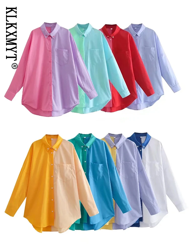 

KLKXMYT женская рубашка 2022 Новинка модная оверсайз 100% хлопковая Повседневная Блузка свободная уличная одежда винтажные рубашки женские топы