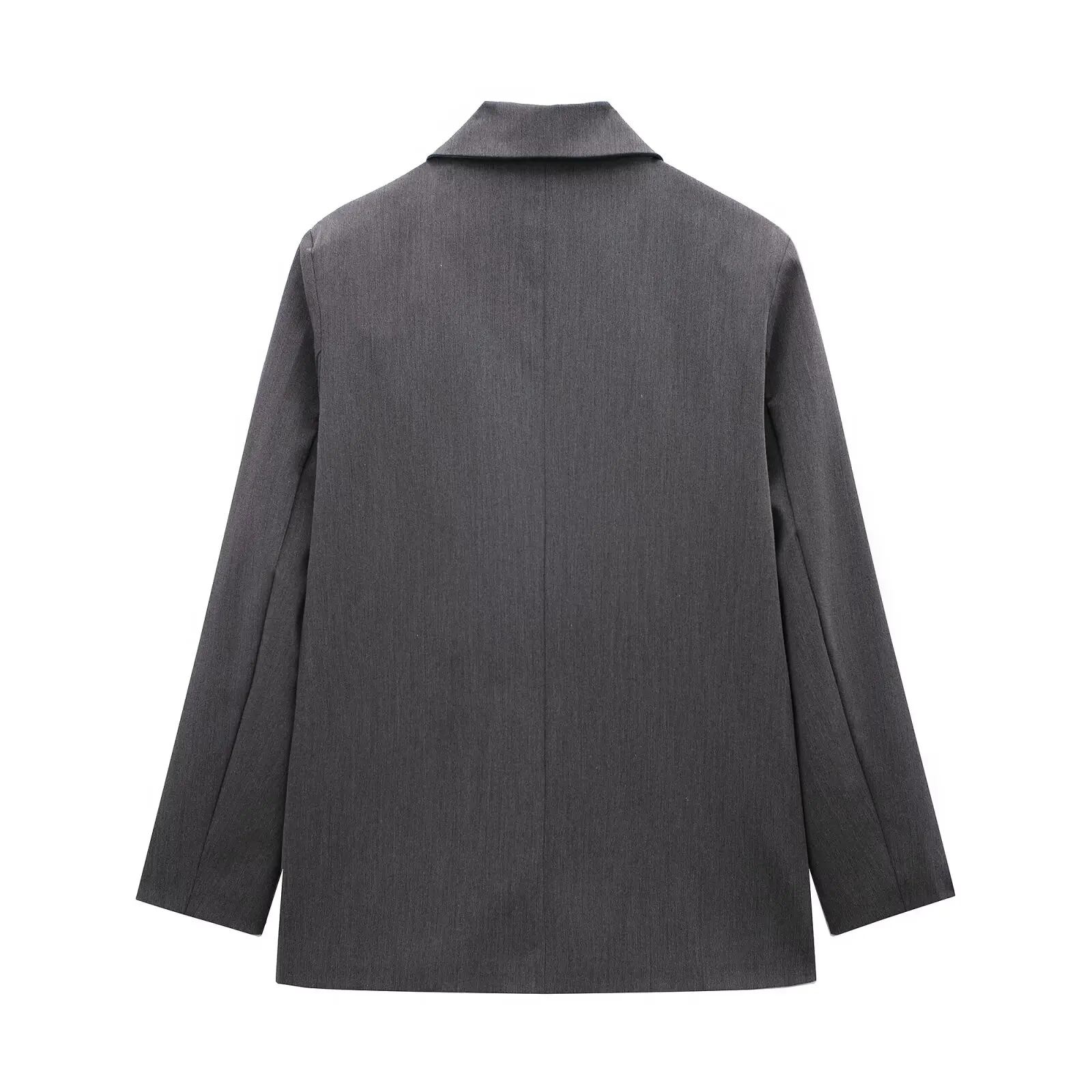 Женский модный однотонный двубортный пиджак с английским воротником и длинными