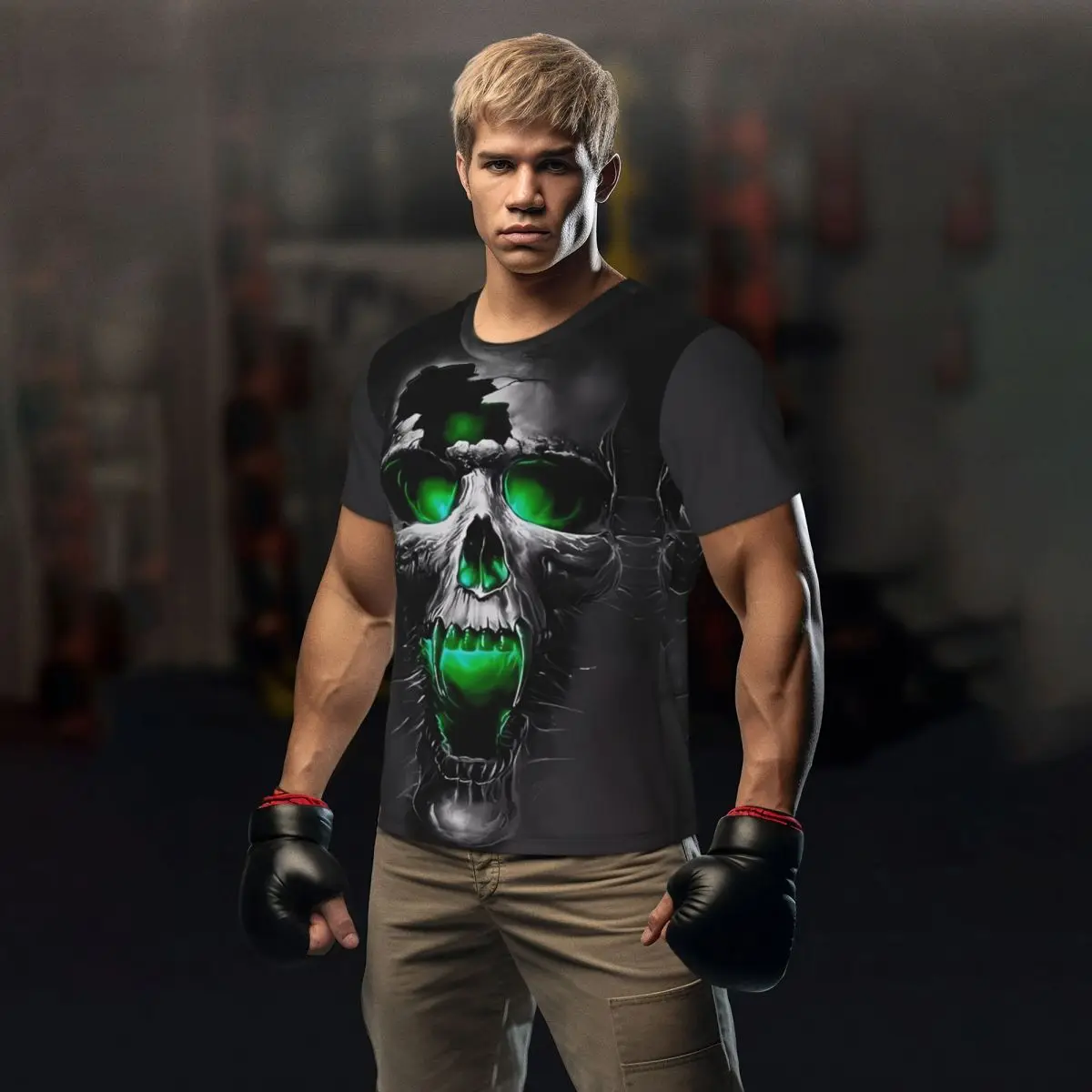 

Черная Мужская футболка с черепом, забавные крутые ужасные винтажные модные футболки для спортзала, дышащие летние трендовые футболки Y2K, дизайнерские топы большого размера