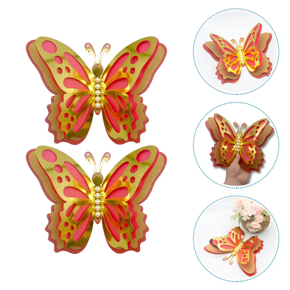 

Wall Butterfliesdecor Stickers Decorations 3D Decalssticker Bedroom Birthday Decorative Room Living Mirror Hanging Diy Decal