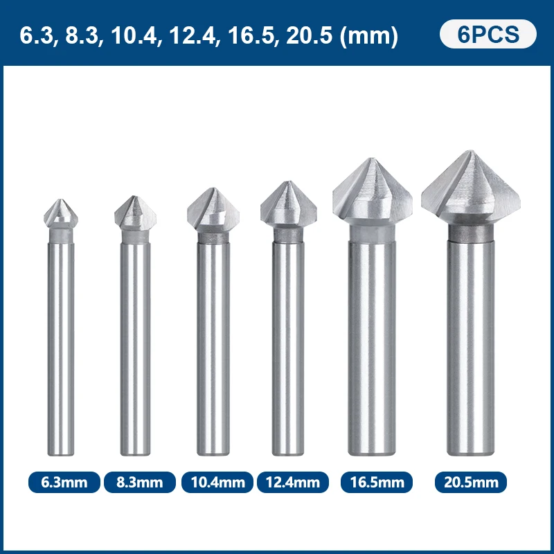 

XCAN Зенкеры 6 шт., HSS, 6,3-20,5 мм