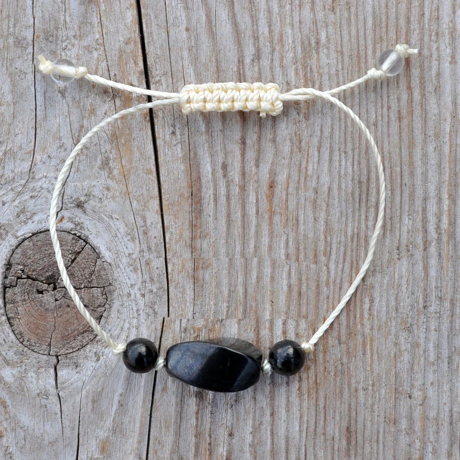 Защита от отрицательной энергии | Шунгит Регулируемый браслет из струн Чакра