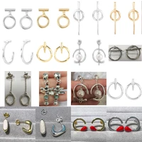 2021 new style stainless steel alloy silver color fashionable and generous earrings for free wholesale transportation for women