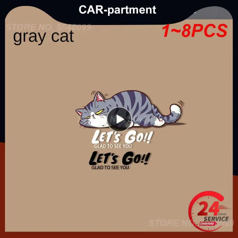 

1~8PCS Car Stickers Styling Creative Cartoon Fun Cats Auto Window Decals Cars Motorbikes Decoration Vinyl Body Stickers