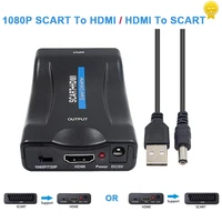 1080p scart to hdmi hdmi to scart compatible video audio converter av signal adapter receiver for hdtv sky box stb tv dvd ps3