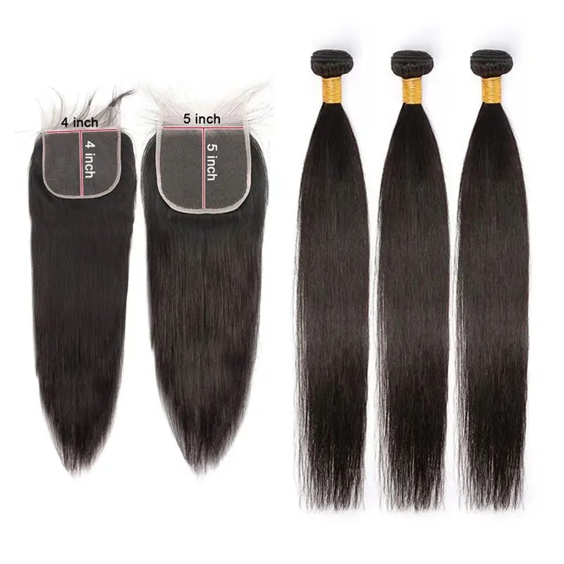 

Современное шоу Кружева Закрытие прямые пряди бразильские человеческие волосы наращивание натуральный черный Remy длинные плетение пряди с 5x5 кружева