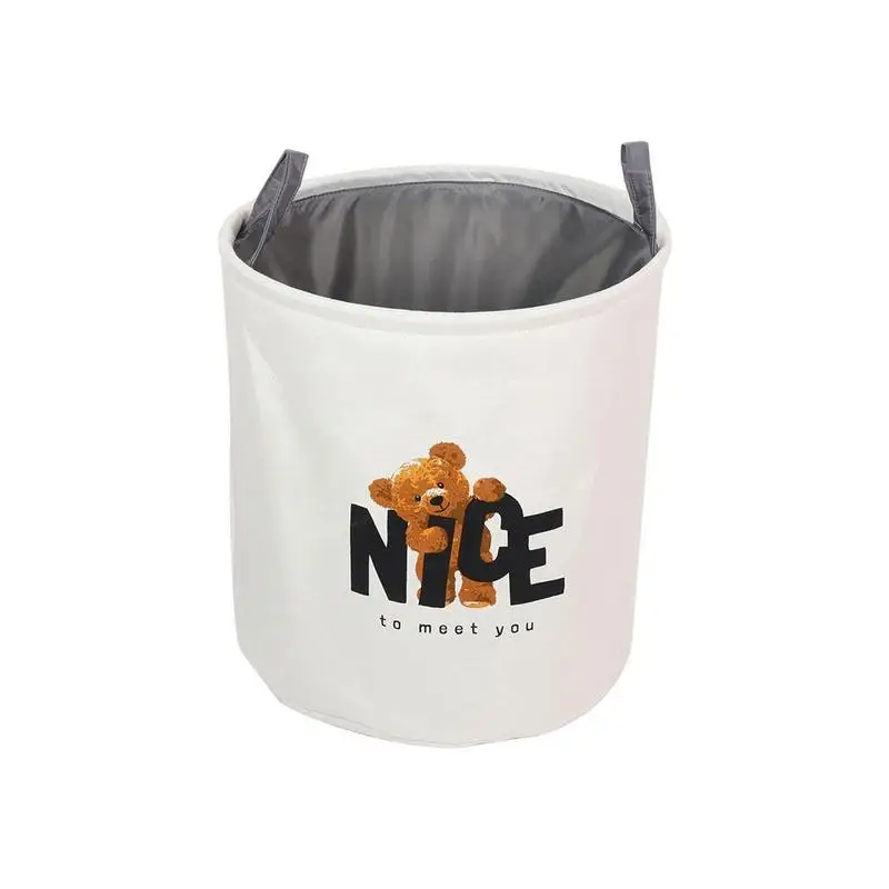 

Сортировщик для белья корзина с крышкой для стирки корзина-органайзер с медведем отдельно стоящая Водонепроницаемая корзина для белья скл...