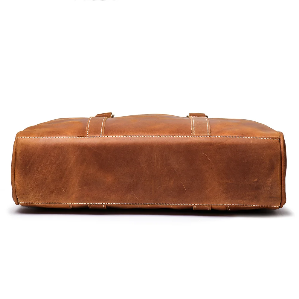 Портфель AETOO Мужской портативный из воловьей кожи, сумка-мессенджер на плечо из кожи Крейзи Хорс, вместительный чемоданчик для компьютера