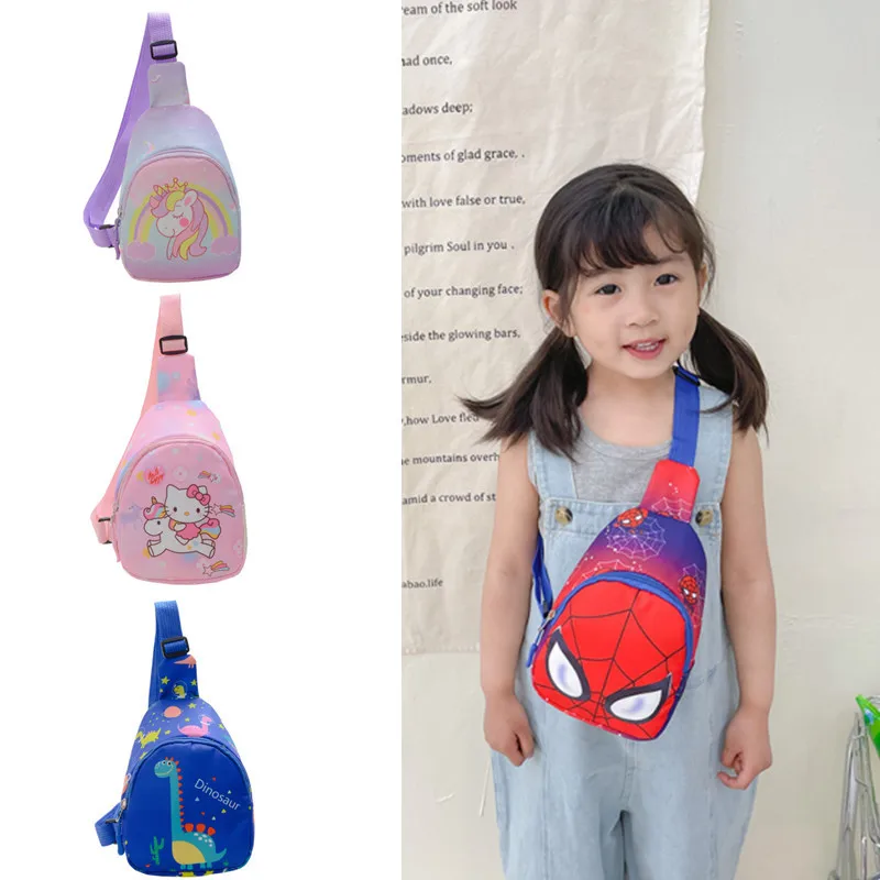 

Marvel Belt Bag Spiderman Iron Man Figure Fashion Cute Children's Outdoor Travel Messenger Bag Boys Girls Chest Coin Purse Gifts