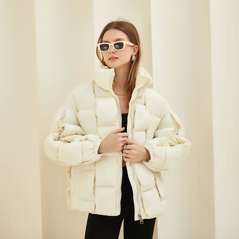 Black Brown White Parkas Winter Jacket Women Warm Short Cotton Bubble Puffer Coat Ladies Female Quilted Padded Jacket Women 2022