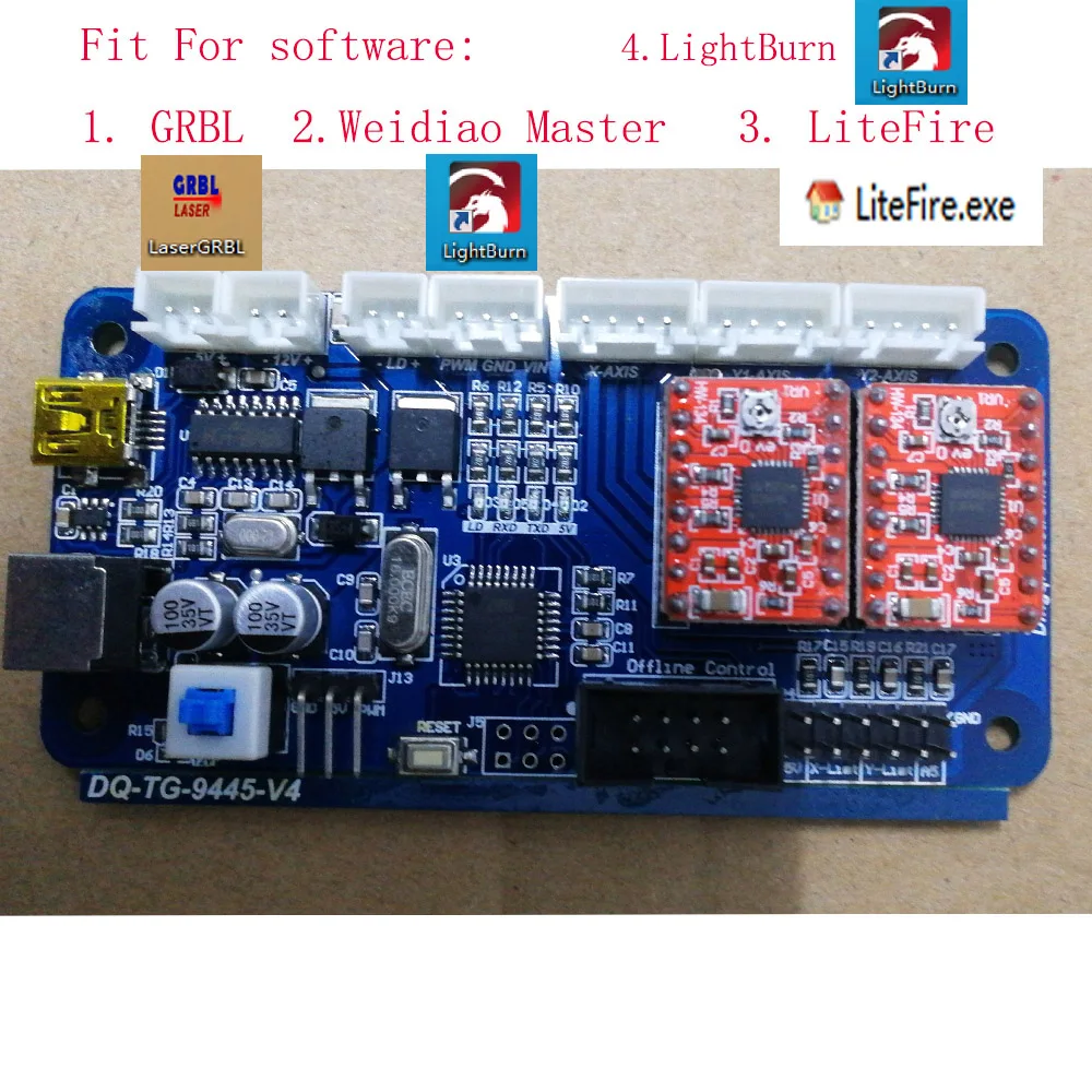 

USB 2 Axis Control Board Motherboard Laser Driver ,3000mw Laser Module , Power Supply for Adjustable Laser Engraver Accessories