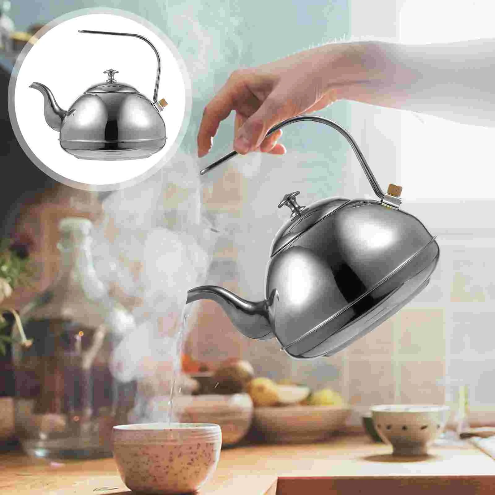 

1.5L Teapot Whistling Stainless Steel Gas Stove Stove Container Teapot Vessel Teakettle