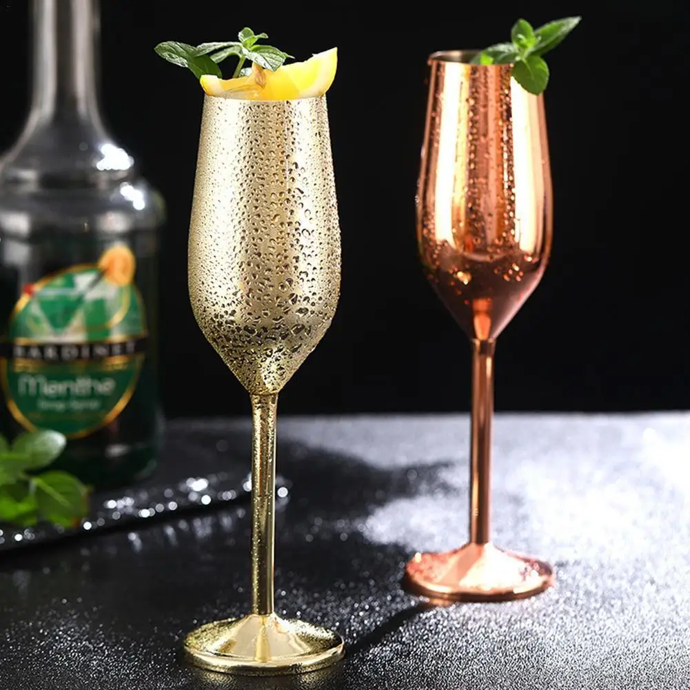 

Steel Champagne Cup Wine Glass Cocktail Glass Creative Metal Wine Glass Bar Restaurant Goblet Rose Gold