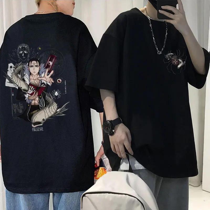 

Japanese Anime Hunter X Hunter Chrollo Lucilfer Graphic T-shirt Unisex Pure Cotton Oversized Tshirt Fashion Casual Couples Tees