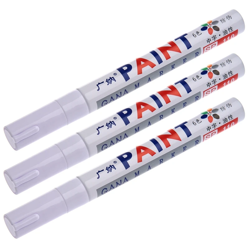 

3X Permanent Car Tire Metal Paint Pen Marker White
