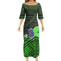 new women elegant club bodycon dresses samoan puletasi polynesian new design dress 2 set