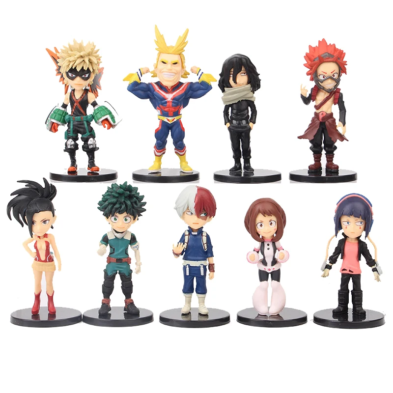 

9pcs/Set My Hero Academia Action Figures Izuku Midoriya Shouto Todorok Bakugou Action Models Toys Kids Gifts