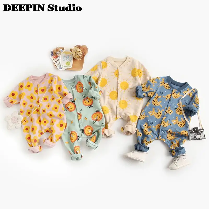 

Детский хлопковый комбинезон для мальчиков и девочек, на весну и осень