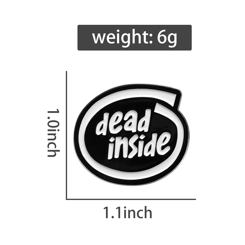 Эмалированные значки Dead Inside на заказ оригинальные креативные лацкан в стиле панк