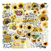 103050pcs cartoon inspirational sunflower exquisite graffiti stickers cup laptop luggage pvc waterproof stickers wholesale
