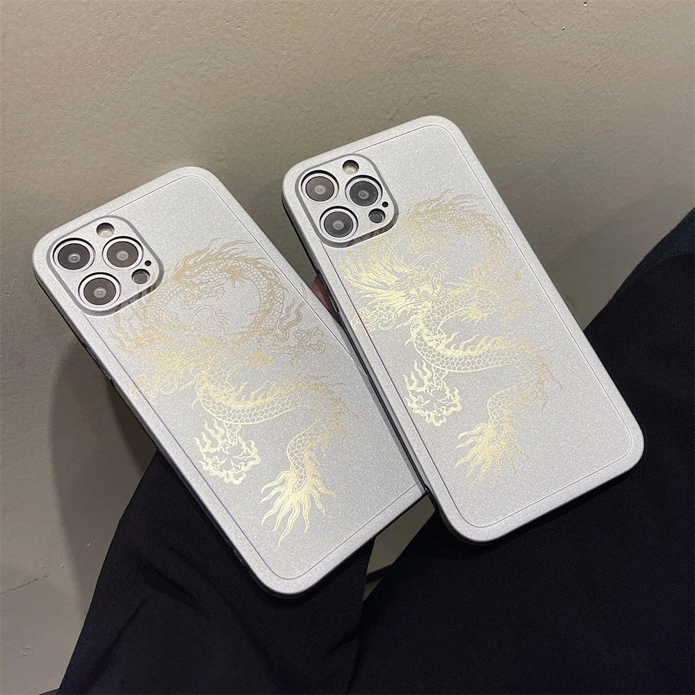 

Creative Plating Golden Dragon Phone Case Cover for IPhone 14 Plus 11 12 13 14 Pro XR XS Max Shockproof Cases for IPhone 14 Case